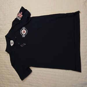 LAMBRETTA Retro 60s Mod Target Badge Polo NAVY, Size Small